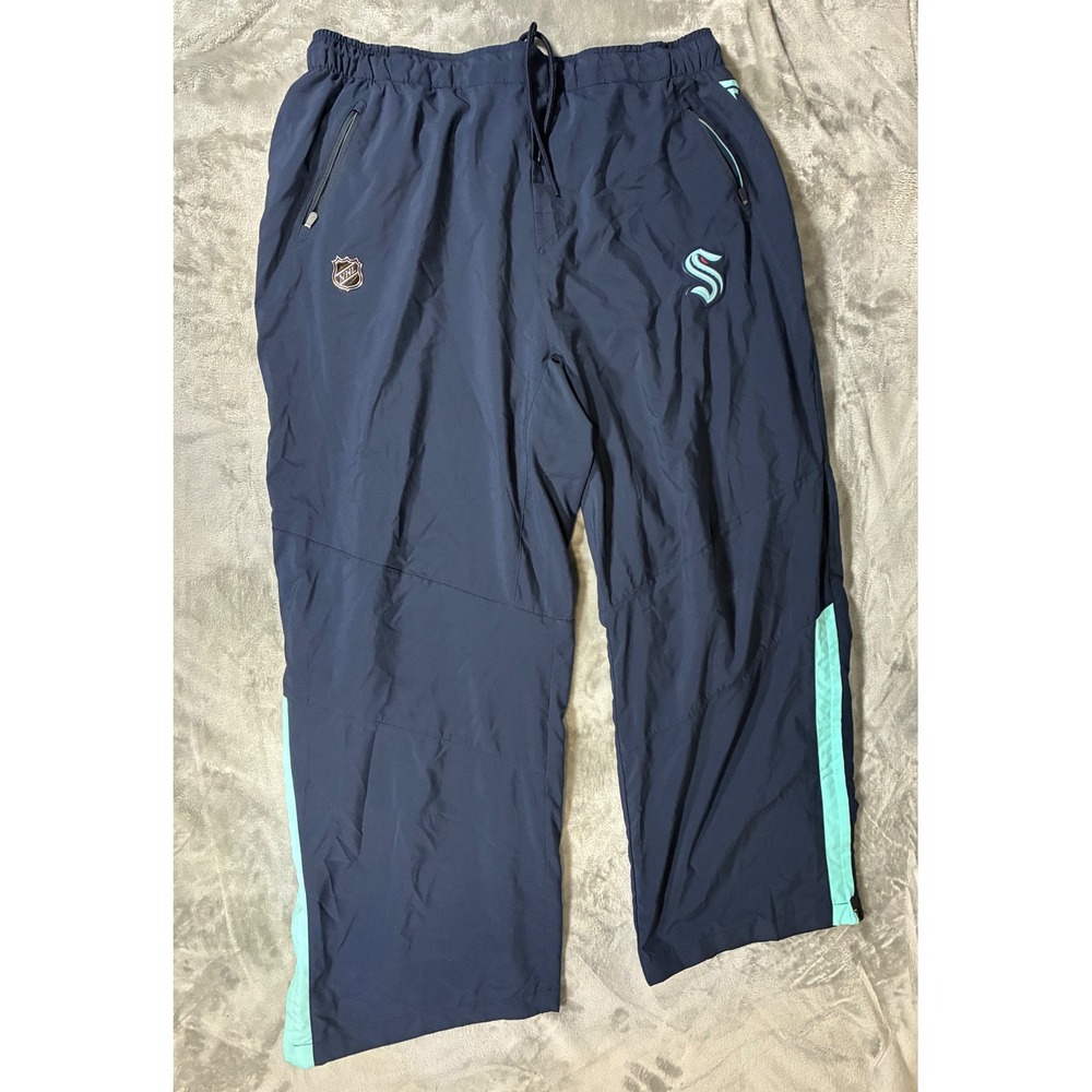 Fanatics Authentic Pro Seattle Kraken NHL Navy Blue Track Pants Mens 3XL